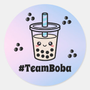 #TeamBoba No Balls Bubble Tea Boba Gender Reveal Classic Round Sticker