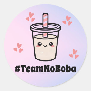 #TeamNoBoba No Balls Bubble Tea Boba Gender Reveal Classic Round Sticker