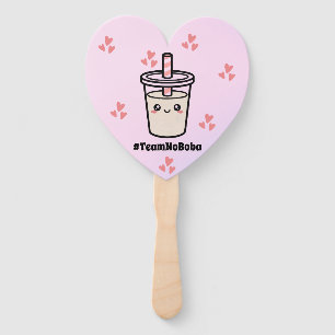 #TeamNoBoba No Balls Bubble Tea Boba Gender Reveal Hand Fan