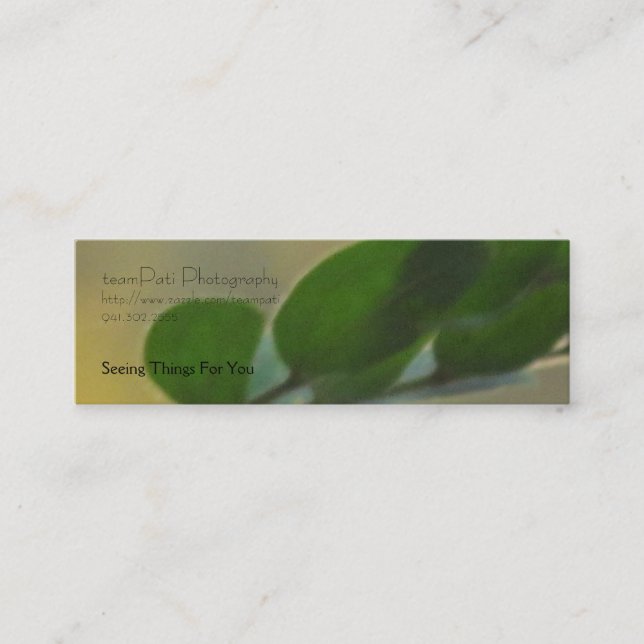 TeamPati Photography Mini Business Card (Front)
