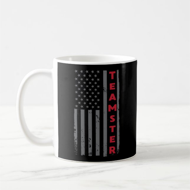 Teamster American Flag Patriotic Truck Driver Us T Coffee Mug (Left)