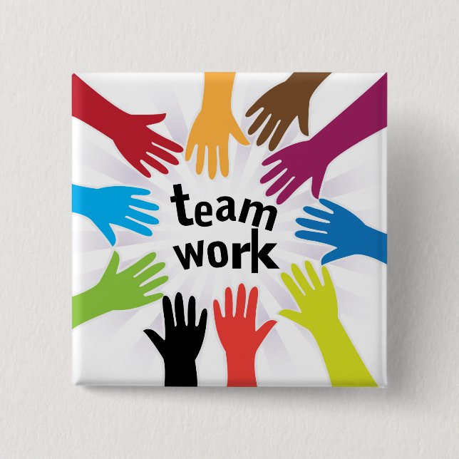 TeamWork 15 Cm Square Badge (Front)