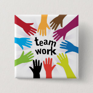 TeamWork 15 Cm Square Badge