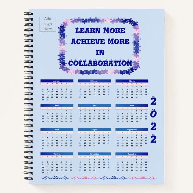Teamwork 2022 Blue and Pink Spiral Notebook (Front)