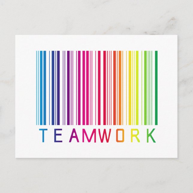 Teamwork Barcode 02 Postcard (Front)