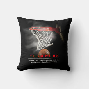 Teamwork Basketball Motivational Inspirational Cushion