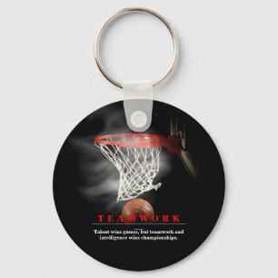 Teamwork Basketball Motivational Inspirational Key Ring