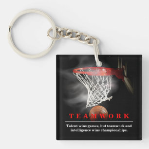Teamwork Basketball Motivational Inspirational Key Ring