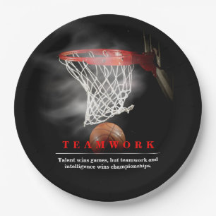 Teamwork Basketball Motivational Inspirational Paper Plate