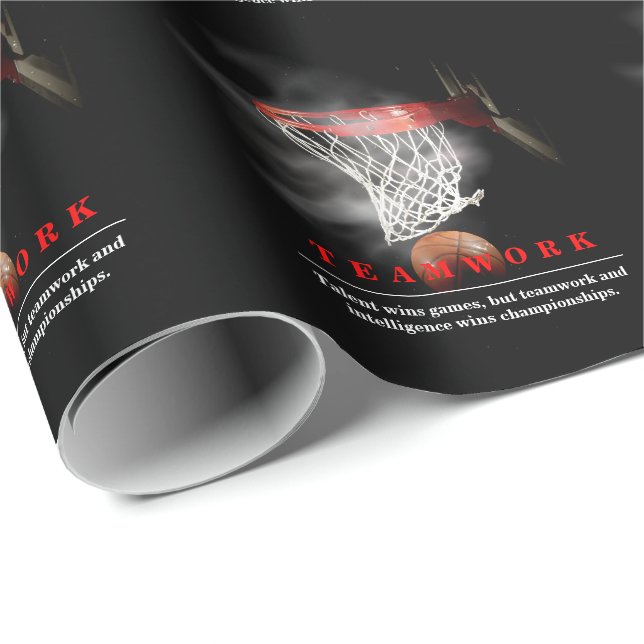 Teamwork Basketball Motivational Inspirational Wrapping Paper (Roll Corner)