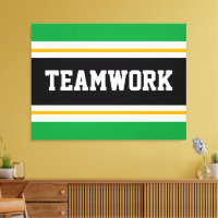 TEAMWORK Bright Green Black White Racing Stripes
