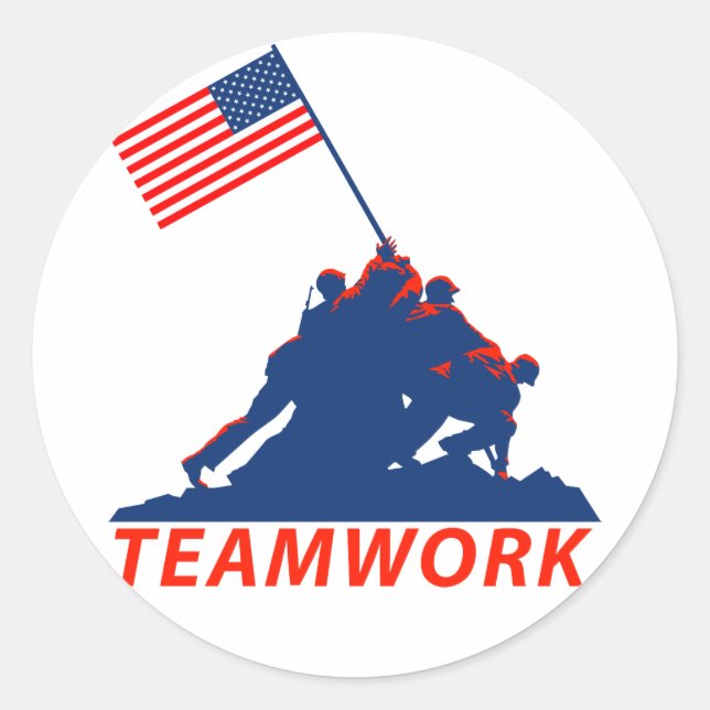 Teamwork Classic Round Sticker (Front)