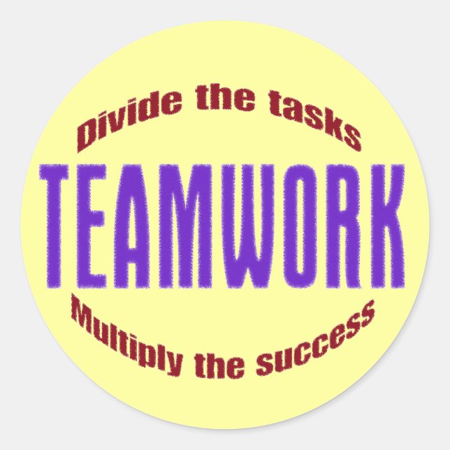 teamwork classic round sticker (Front)