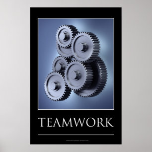 Teamwork concept with gear wheels poster