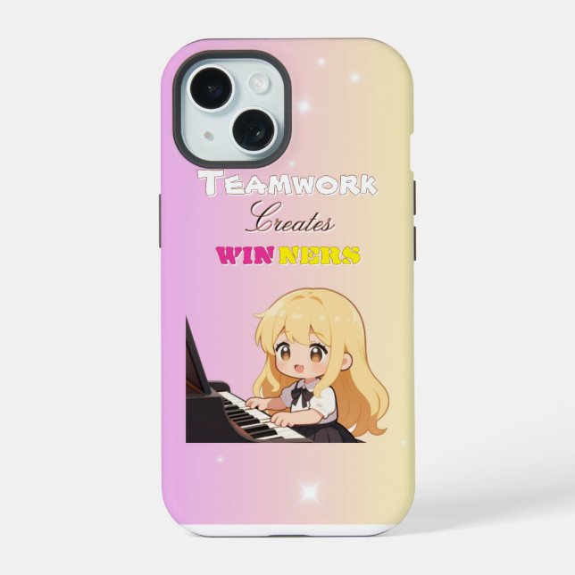 Teamwork creates winners 2 iPhone 15 case (Back)