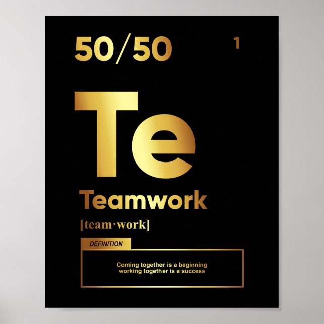 Teamwork Definition | Motivational Poster (Front)