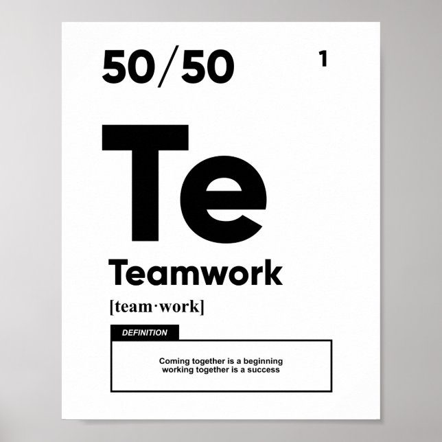 Teamwork Definition | Motivational Poster (Front)