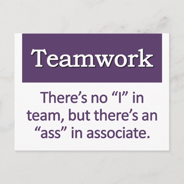Teamwork Definition Postcard (Front)