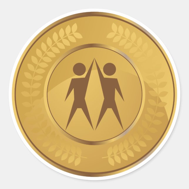 Teamwork Gold Medal Classic Round Sticker (Front)