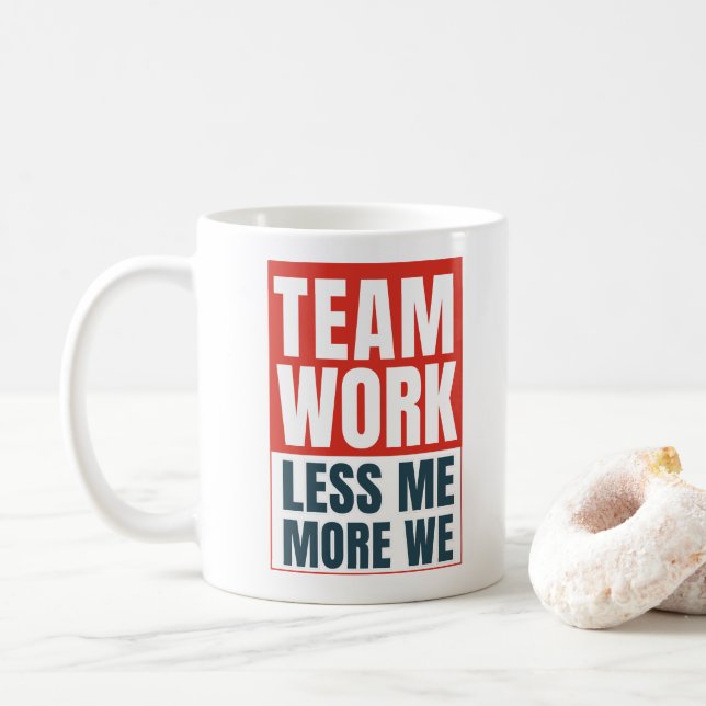 Teamwork Inspirational Quote Staff Office Gift Coffee Mug (With Donut)