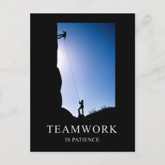 Teamwork is Patience Motivational Postcard
