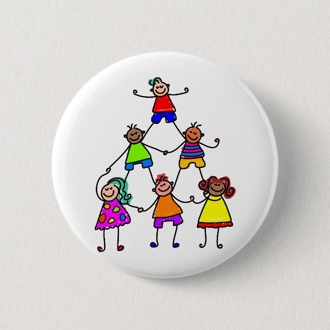 Teamwork Kids 6 Cm Round Badge (Front)