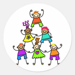 Teamwork Kids Classic Round Sticker
