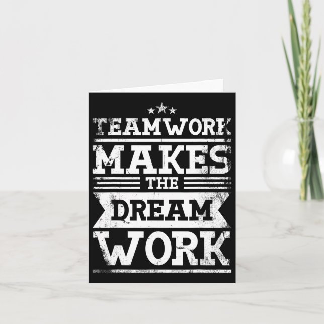 Teamwork Makes The Dream Work Design For A Lacross Card (Front)