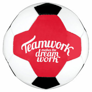 Teamwork makes the dream work graphic text football