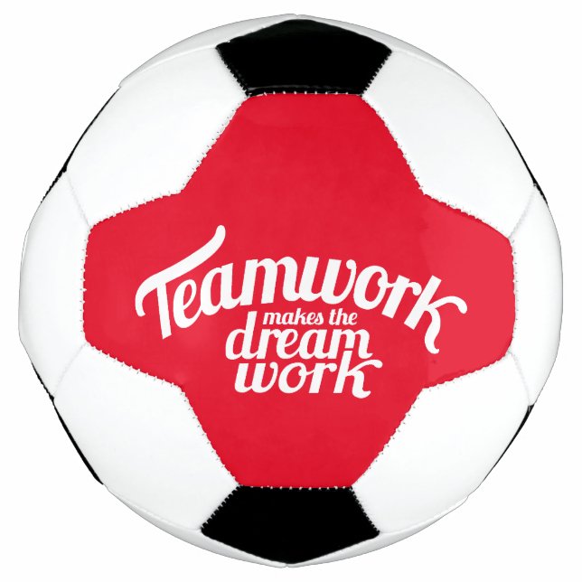 Teamwork makes the dream work graphic text football (Front)