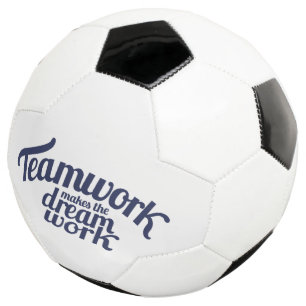 Teamwork makes the dream work graphic text football