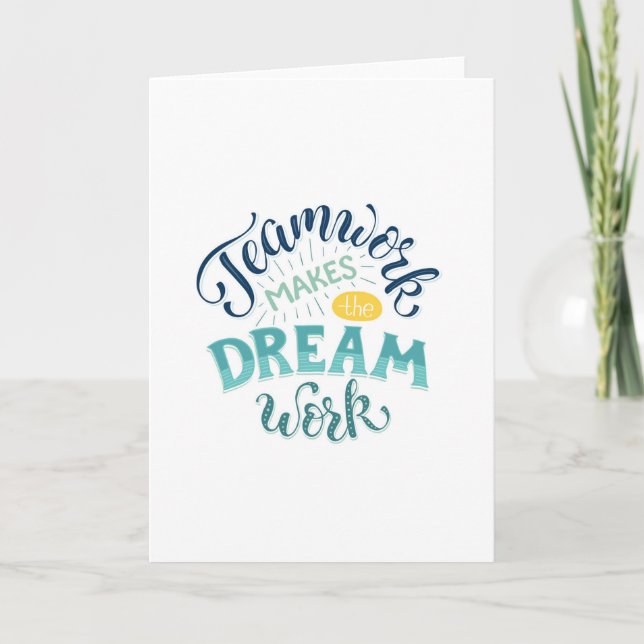 Teamwork Makes The Dream Work Thank You Card (Front)