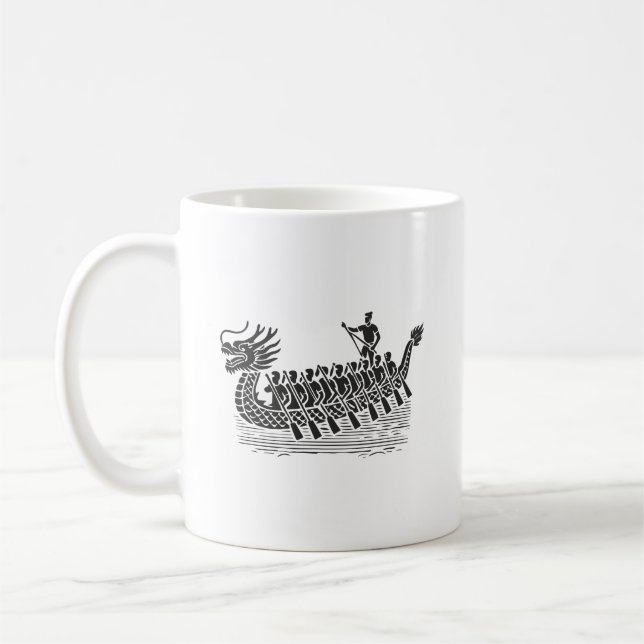 Teamwork Makes the Stream Work, Dragon Boat Racing Coffee Mug (Left)