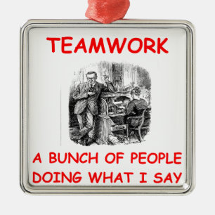 teamwork metal tree decoration