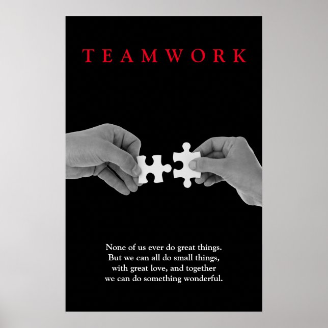Teamwork Motivational Inspirational Hands Poster (Front)