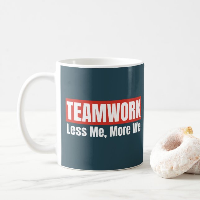 Teamwork Motivational Office Corporate Gift Coffee Mug (With Donut)