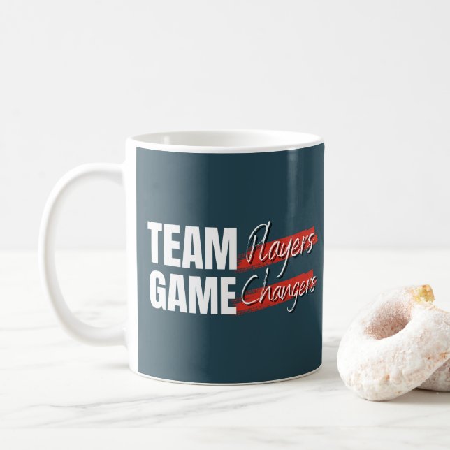 Teamwork Motivational Quote Office Corporate Gift Coffee Mug (With Donut)