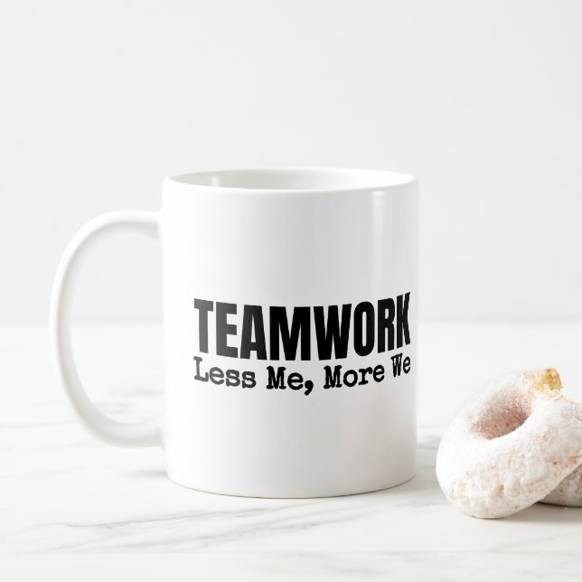 Teamwork Motivational Staff Office Corporate Gift Coffee Mug (With Donut)
