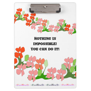 Teamwork Red Flowers Clipboard