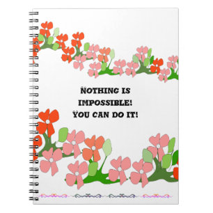 Teamwork Red Flowers Notebook