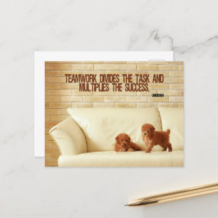 "Teamwork Success" Inspirational Quote Postcard
