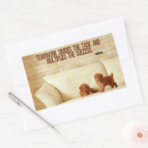 "Teamwork Success" Inspirational Quote Rectangular Sticker