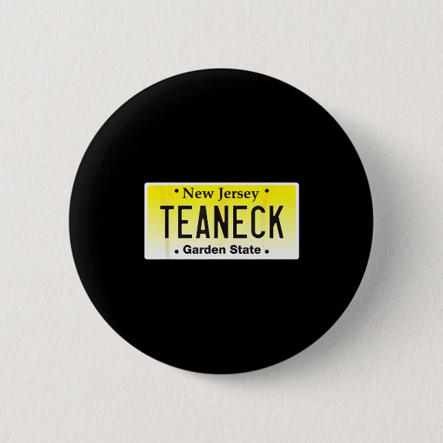 Teaneck New Jersey Hometown Nj License Plate Graph 6 Cm Round Badge (Front)