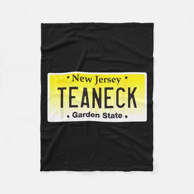 Teaneck New Jersey Hometown Nj License Plate Graph Fleece Blanket (Front)