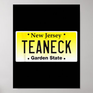 Teaneck New Jersey Hometown Nj License Plate Graph Poster
