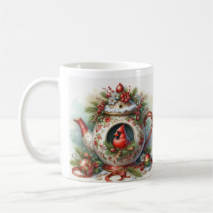 Teapot Birdhouse Cardinal 5 Coffee Mug