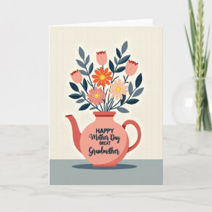 Teapot Bouquet Mothers Card