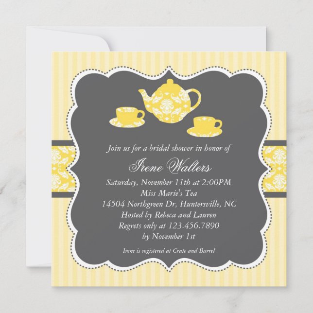Teapot Bridal Shower Invitation (Front)