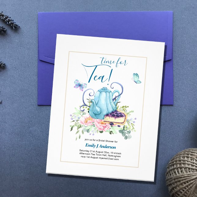 Teapot Bridal Shower Teatime Afternoon Tea Invites Flyer (Creator Uploaded)