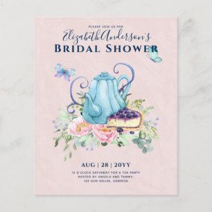 Teapot Bridal Shower Teatime Afternoon Tea Invites Flyer